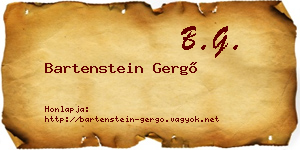 Bartenstein Gergő névjegykártya